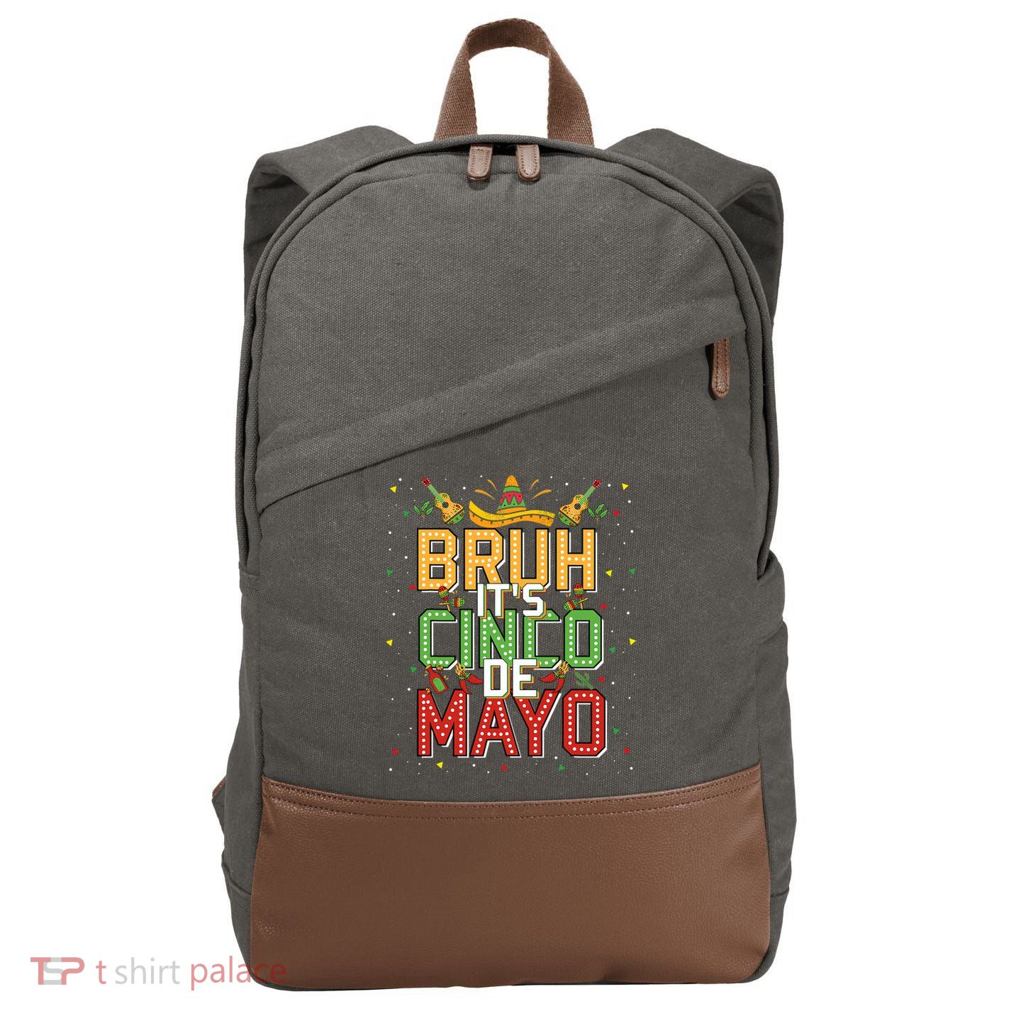 Bruh Cinco De Mayo Lets Fiesta 5 De Mayo Mexican Cotton Canvas Backpack