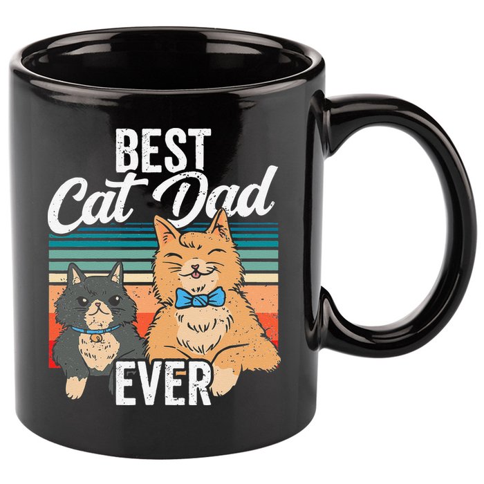 Best Cat Dad Ever Daddy Fathers Day Father Sayings 11oz C Handle Ceramic Mug