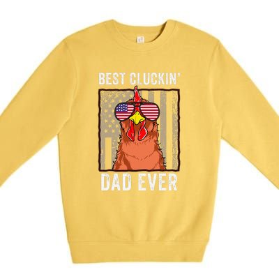 Best Cluckin' Dad Ever Funny Father's Day Chicken Farm Premium Crewneck Sweatshirt