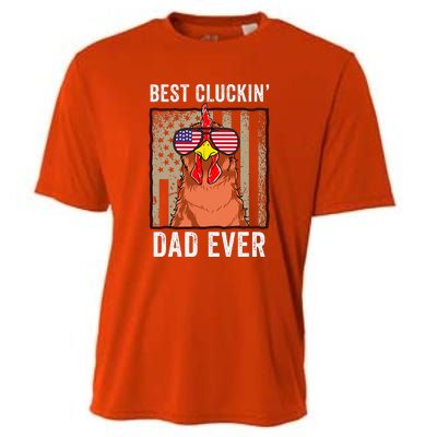 Best Cluckin' Dad Ever Funny Father's Day Chicken Farm Cooling Performance Crew T-Shirt