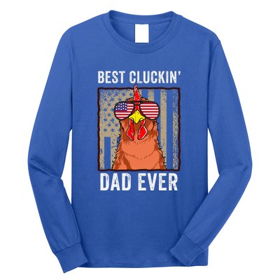 Best Cluckin' Dad Ever Funny Father's Day Chicken Farm Long Sleeve Shirt