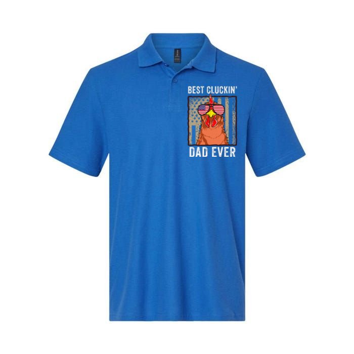 Best Cluckin' Dad Ever Funny Father's Day Chicken Farm Softstyle Adult Sport Polo