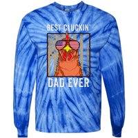 Best Cluckin' Dad Ever Funny Father's Day Chicken Farm Tie-Dye Long Sleeve Shirt