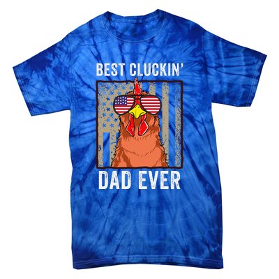 Best Cluckin' Dad Ever Funny Father's Day Chicken Farm Tie-Dye T-Shirt