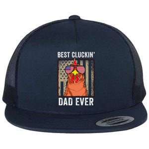 Best Cluckin' Dad Ever Funny Father's Day Chicken Farm Flat Bill Trucker Hat