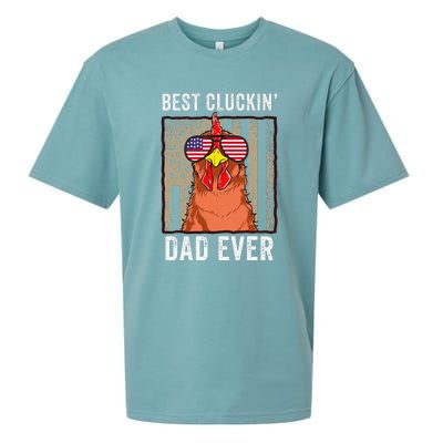 Best Cluckin' Dad Ever Funny Father's Day Chicken Farm Sueded Cloud Jersey T-Shirt