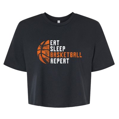 Basketball Coach Eat Sleep Basketball Repeat Basketball Bella+Canvas Jersey Crop Tee