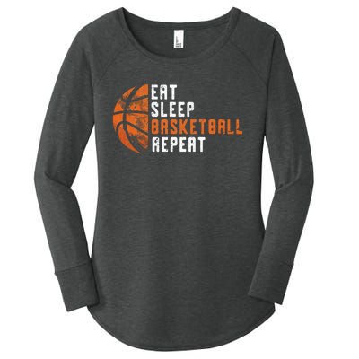 Basketball Coach Eat Sleep Basketball Repeat Basketball Women's Perfect Tri Tunic Long Sleeve Shirt