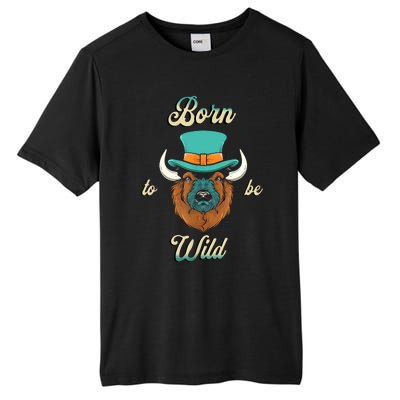 Bison Chic Elegance Born To Be My Wild Spirit Animal Tall Fusion ChromaSoft Performance T-Shirt