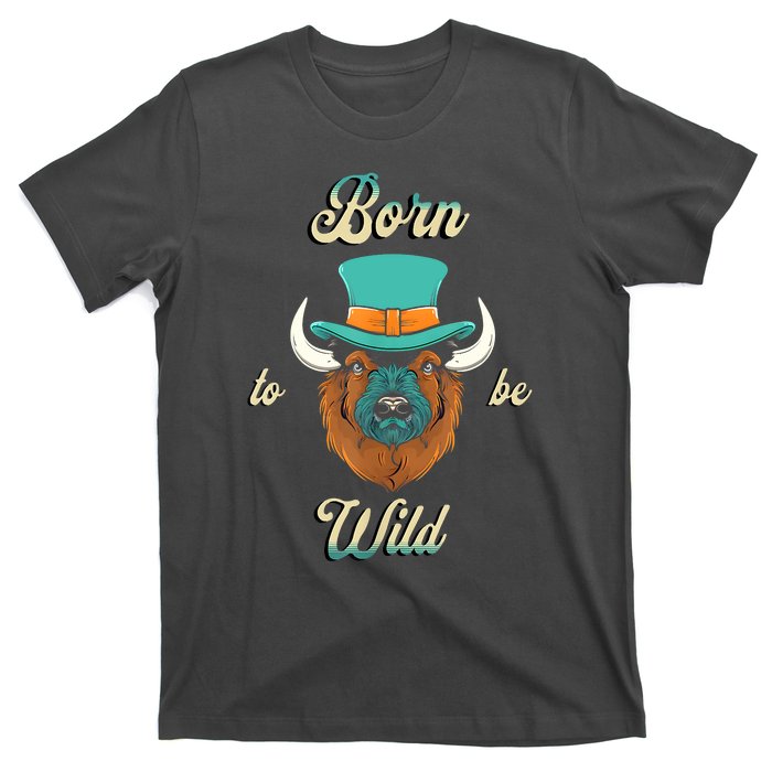 Bison Chic Elegance Born To Be My Wild Spirit Animal T-Shirt