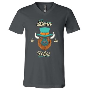 Bison Chic Elegance Born To Be My Wild Spirit Animal V-Neck T-Shirt