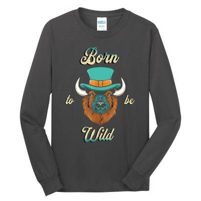 Bison Chic Elegance Born To Be My Wild Spirit Animal Tall Long Sleeve T-Shirt