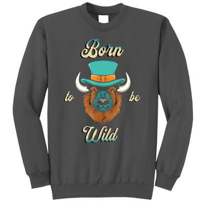 Bison Chic Elegance Born To Be My Wild Spirit Animal Tall Sweatshirt