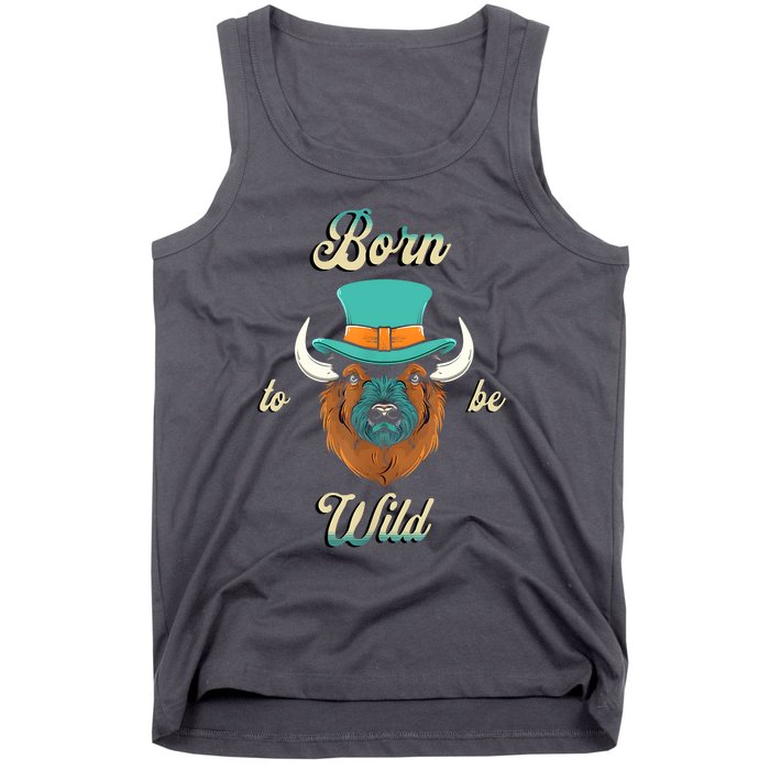 Bison Chic Elegance Born To Be My Wild Spirit Animal Tank Top