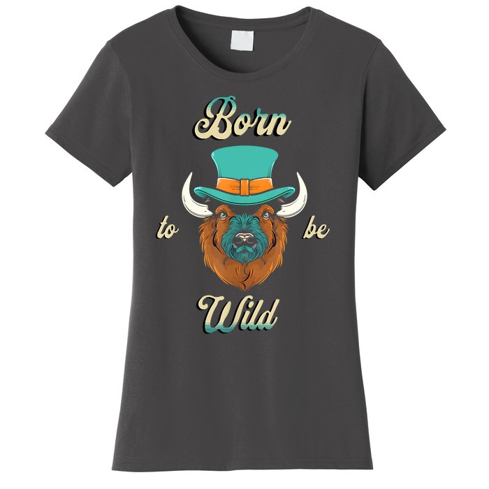 Bison Chic Elegance Born To Be My Wild Spirit Animal Women's T-Shirt