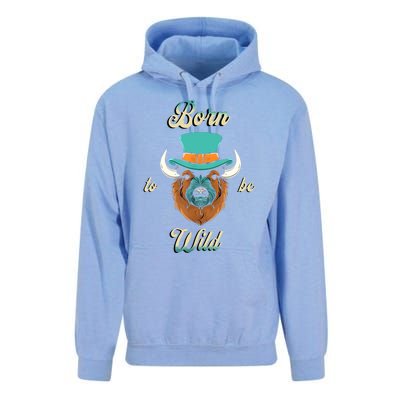 Bison Chic Elegance Born To Be My Wild Spirit Animal Unisex Surf Hoodie