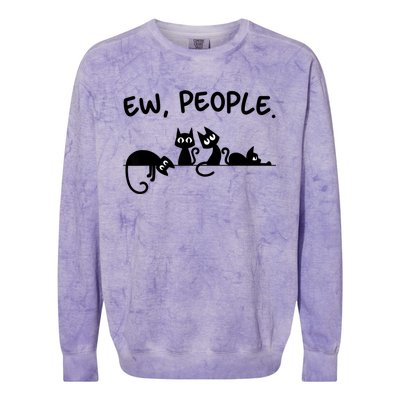 Black Cat Ew People Meowy Funny Cat Lover, Cat Dad, Cat Mom Colorblast Crewneck Sweatshirt