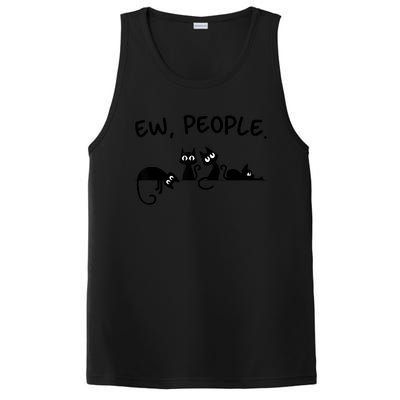 Black Cat Ew People Meowy Funny Cat Lover, Cat Dad, Cat Mom PosiCharge Competitor Tank