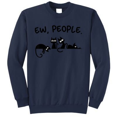 Black Cat Ew People Meowy Funny Cat Lover, Cat Dad, Cat Mom Sweatshirt