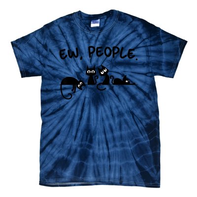 Black Cat Ew People Meowy Funny Cat Lover, Cat Dad, Cat Mom Tie-Dye T-Shirt