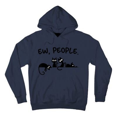 Black Cat Ew People Meowy Funny Cat Lover, Cat Dad, Cat Mom Tall Hoodie