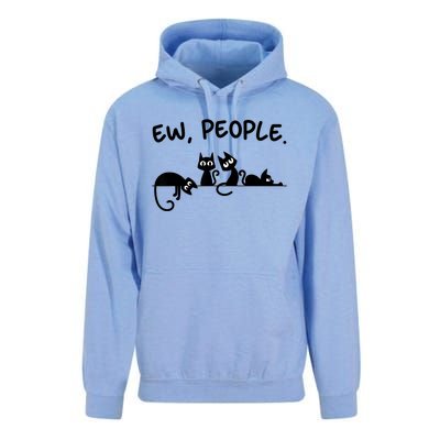 Black Cat Ew People Meowy Funny Cat Lover, Cat Dad, Cat Mom Unisex Surf Hoodie