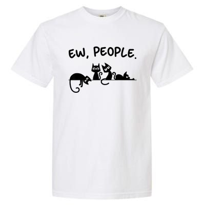 Black Cat Ew People Meowy Funny Cat Lover, Cat Dad, Cat Mom Garment-Dyed Heavyweight T-Shirt