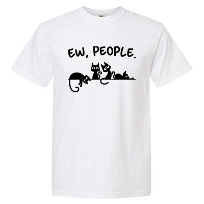 Black Cat Ew People Meowy Funny Cat Lover, Cat Dad, Cat Mom Garment-Dyed Heavyweight T-Shirt