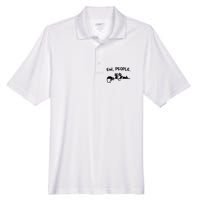 Black Cat Ew People Meowy Funny Cat Lover, Cat Dad, Cat Mom Men's Origin Performance Piqué Polo