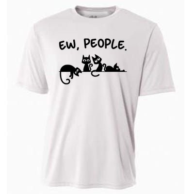 Black Cat Ew People Meowy Funny Cat Lover, Cat Dad, Cat Mom Cooling Performance Crew T-Shirt