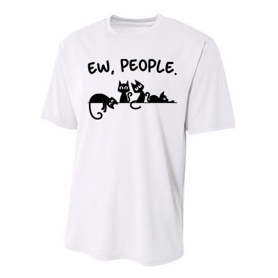 Black Cat Ew People Meowy Funny Cat Lover, Cat Dad, Cat Mom Performance Sprint T-Shirt