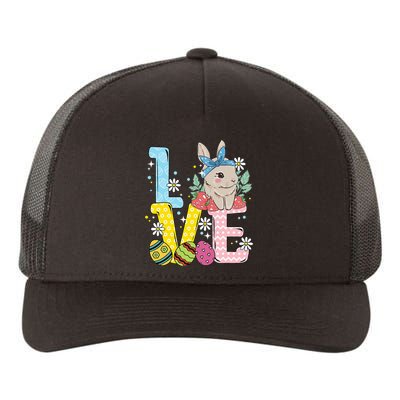 Bunny Colorful Easter Eggs Love Easter rabbit Yupoong Adult 5-Panel Trucker Hat