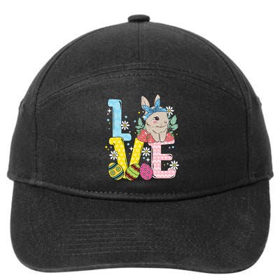 Bunny Colorful Easter Eggs Love Easter rabbit 7-Panel Snapback Hat