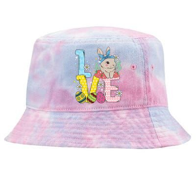 Bunny Colorful Easter Eggs Love Easter rabbit Tie-Dyed Bucket Hat