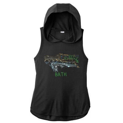 Bath City England Uk Souvenir Gift Ladies PosiCharge Tri-Blend Wicking Draft Hoodie Tank