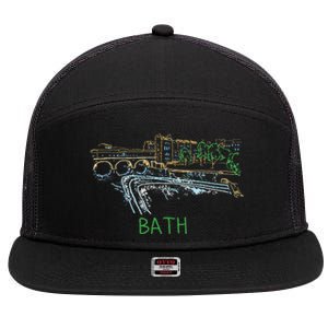 Bath City England Uk Souvenir Gift 7 Panel Mesh Trucker Snapback Hat