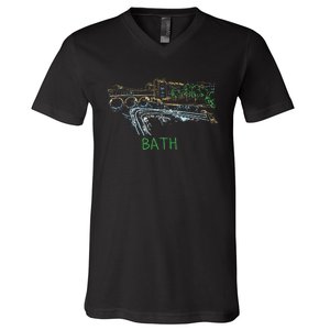 Bath City England Uk Souvenir Gift V-Neck T-Shirt