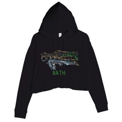 Bath City England Uk Souvenir Gift Crop Fleece Hoodie