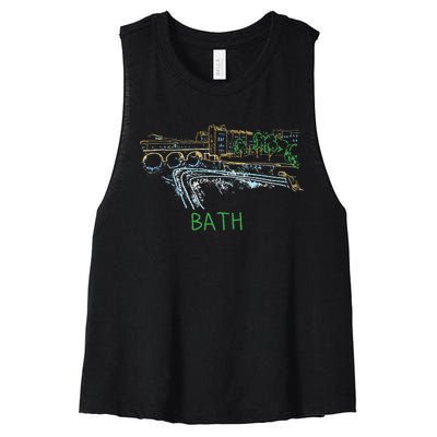 Bath City England Uk Souvenir Gift Women's Racerback Cropped Tank