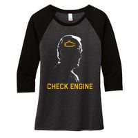 Biden Check Engine Women's Tri-Blend 3/4-Sleeve Raglan Shirt