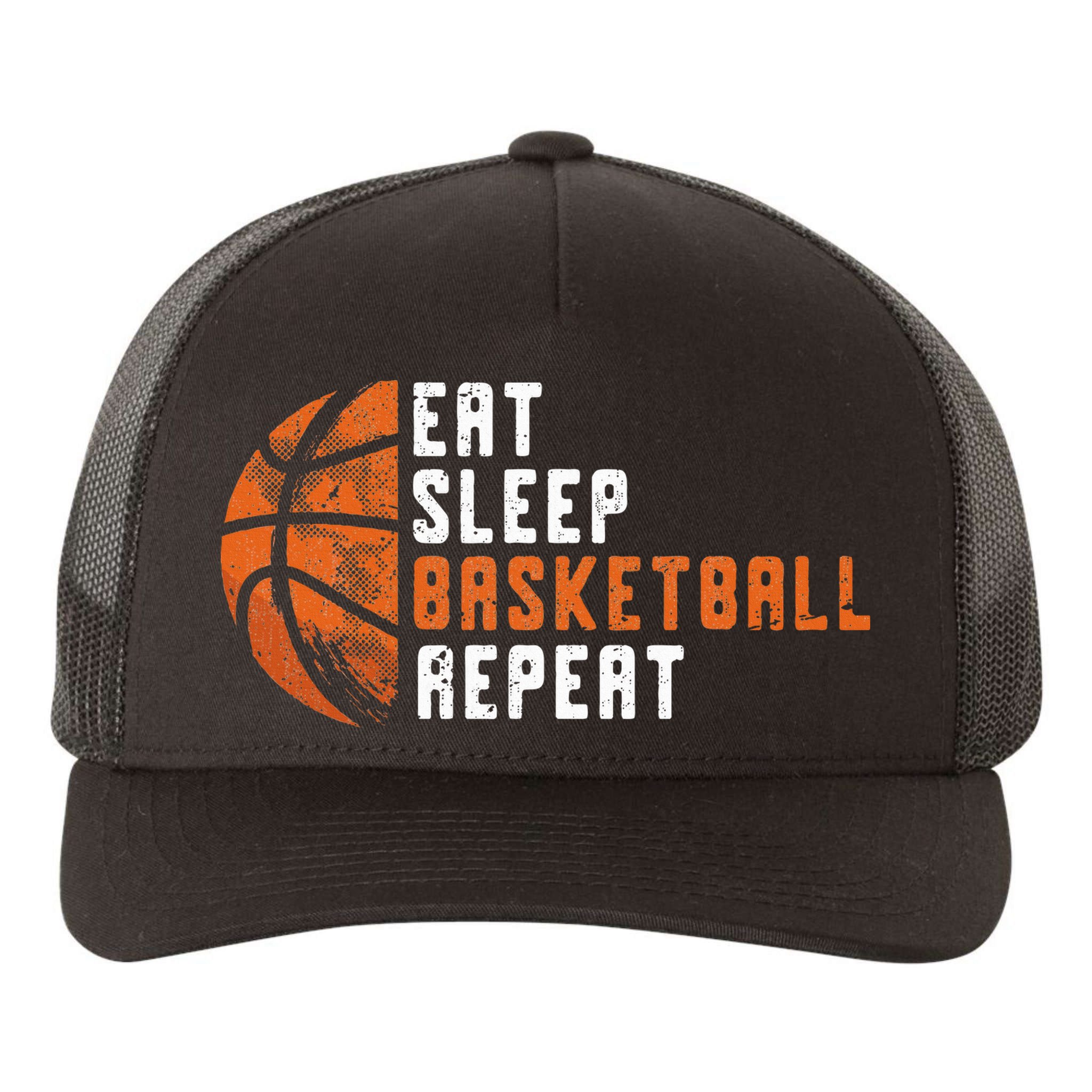 Basketball Coach Eat Sleep Basketball Repeat Yupoong Adult 5-Panel Trucker Hat
