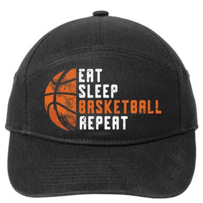 Basketball Coach Eat Sleep Basketball Repeat 7-Panel Snapback Hat