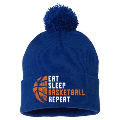 Basketball Coach Eat Sleep Basketball Repeat Pom Pom 12in Knit Beanie