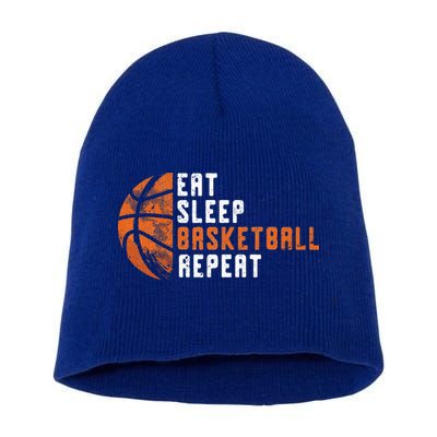 Basketball Coach Eat Sleep Basketball Repeat Short Acrylic Beanie