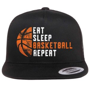 Basketball Coach Eat Sleep Basketball Repeat Basketball Flat Bill Trucker Hat