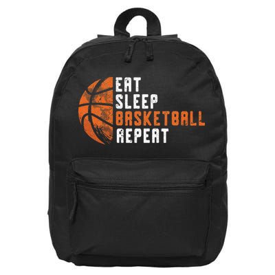 Basketball Coach Eat Sleep Basketball Repeat Basketball 16 in Basic Backpack