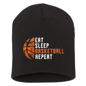 Basketball Coach Eat Sleep Basketball Repeat Basketball Short Acrylic Beanie