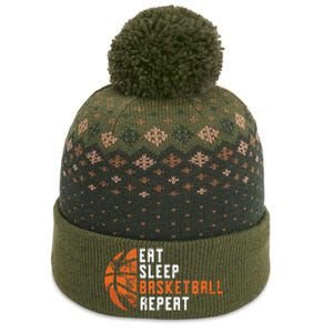 Basketball Coach Eat Sleep Basketball Repeat Basketball The Baniff Cuffed Pom Beanie