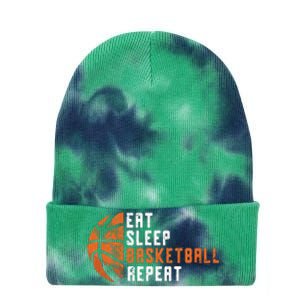 Basketball Coach Eat Sleep Basketball Repeat Basketball Tie Dye 12in Knit Beanie