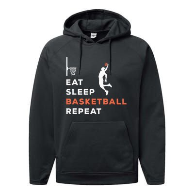 Basketball Coach Eat Sleep Basketball Repeat Basketball Performance Fleece Hoodie